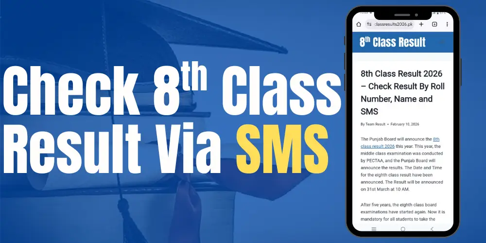 8th class result 2026 via sms